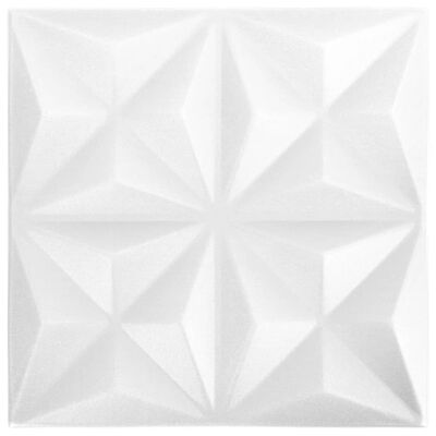 vidaXL 3D Wall Panels 24 pcs 19.7"x19.7" Origami White 64.6 ft²