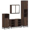 vidaXL Bathroom Furniture Set Brown Oak Engineered Wood, Metal Large