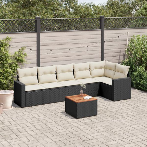 vidaXL Garden Sofa Set Black PE rattan Large Modular Garden Sofa Set