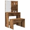 vidaXL Dressing Table Set Old Wood Engineered Wood, Acrylic Standard