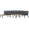 vidaXL Garden Sofa Set Black Powder-coated aluminum Standard Modular