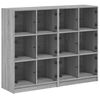 vidaXL Bookcase Grey Sonoma Engineered wood, Glass Large Bookcase
