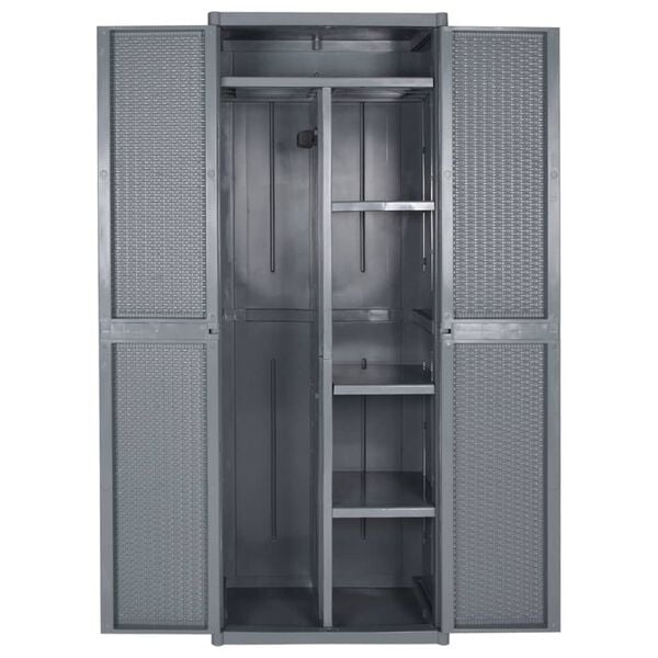 vidaXL Garden Storage Cabinet Gray Polypropylene Large