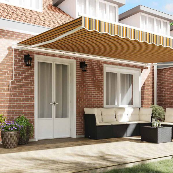 vidaXL Retractable Awning Retractable Multicolour 196.85" x 118.11