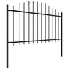 vidaXL Garden Fence with Spear Top Steel 66.9x59.1" Black
