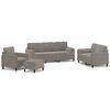 vidaXL 4 Piece Sofa Set with Throw Pillows&Cushions Light Gray Velvet