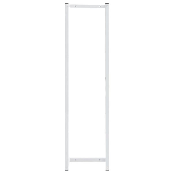 vidaXL Towel Rack White Steel Medium Towel Rack Rectangular Modern
