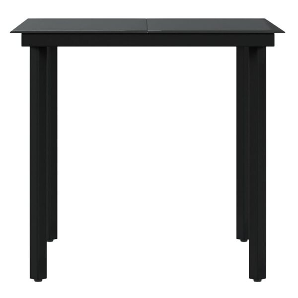 vidaXL Garden Dining Set Black PE rattan 31.5 in x 31.5 in x 29.1 in