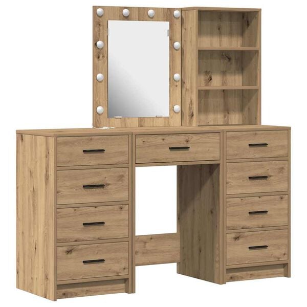 vidaXL Dressing Table 3 pcs Brown 40 x 41 x 135 cm Engineered wood