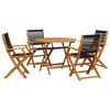 vidaXL Garden Dining Set Black Solid acacia wood Medium Foldable