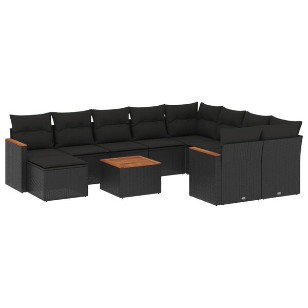 vidaXL Garden Sofa Set Black