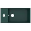 vidaXL Bathroom Sink with Overflow Ceramic Dark Green