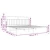 vidaXL Bed Frame White Powder-Coated Steel 76 in x 80 in Industrial