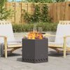 vidaXL Smokeless Fire Pit Black 22.83 x 22.83 x 20.08 in Steel