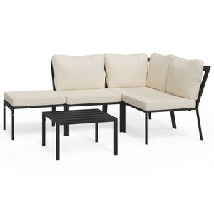 vidaXL Patio Lounge Set Sand Powder-coated steel, polyester Medium