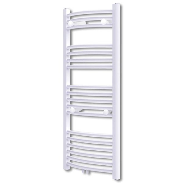 vidaXL Bathroom Radiator Central Heating Towel Rail Curve 19.69 x 45.67" Side & Middle Connector