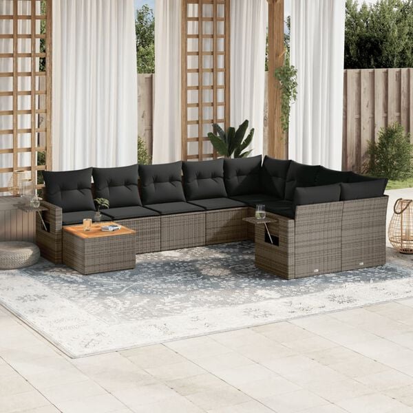 vidaXL Garden Sofa Set Grey