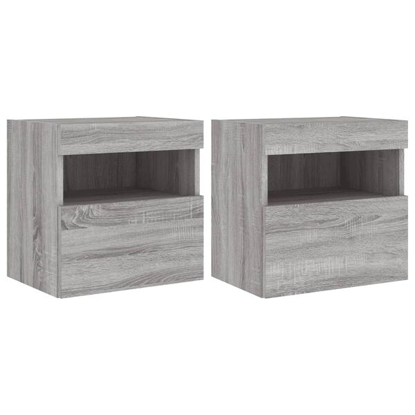 vidaXL TV Wall Cabinet Set of 2 Gray Sonoma Engineered Wood