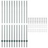 vidaXL Fence Post 11 pcs Green 62.99 in Steel