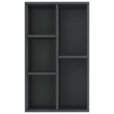 vidaXL Book Cabinet/Sideboard High Gloss Gray 19.7"x9.8"x31.5" Engineered Wood