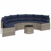vidaXL Patio Sofa Gray, Navy Blue