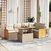 vidaXL Garden Sofa Set Beige PE rattan Modular UV-resistant materials