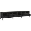 vidaXL TV Cabinet Black Cold-rolled steel Large TV Cabinet Rectangular
