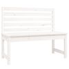 vidaXL Garden Bench White Solid pine wood 42.9 x 18.9 x 36.0 in