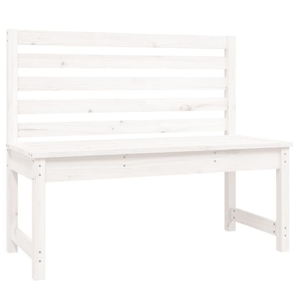 vidaXL Garden Bench White Solid pine wood 42.9 x 18.9 x 36.0 in
