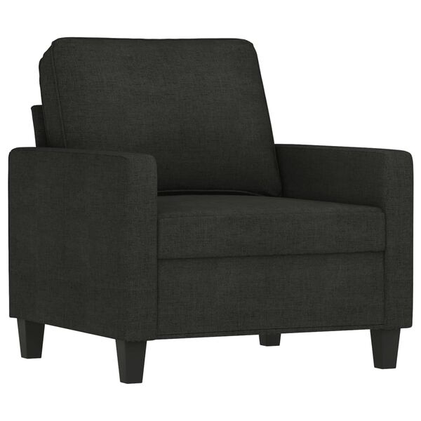 vidaXL Sofa Set Black 100% polyester, metal, textilene, plywood 3-Piece