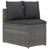 vidaXL 5 Piece Patio Sofa Set with Cushions Poly Rattan Gray