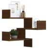 vidaXL Wall Corner Shelf Set of 2 Brown oak Engineered wood Medium