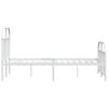 vidaXL Bed Frame White Powder-Coated Steel Small Double Bed Frame