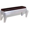 vidaXL Entryway Bench Brown and Silver Real Goat Leather and Aluminum