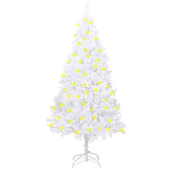 vidaXL Artificial Christmas Tree White PVC Medium Expandable