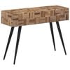 vidaXL Console Table Black and grey Solid reclaimed teak