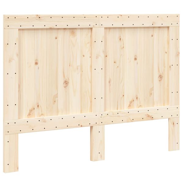 vidaXL Headboard Natural Wood Solid Pine Wood Double Durable Headboard