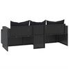 vidaXL Patio Lounge Set 3 Piece Set Black PE rattan Large