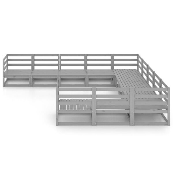 vidaXL Garden Lounge Set Grey Solid pinewood Medium Modular
