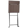 vidaXL Folding Bistro Set Brown PE rattan, powder-coated steel Compact