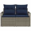 vidaXL Garden Sofa with Cushion 47.24 x 24.41 x 27.17 in Poly Rattan