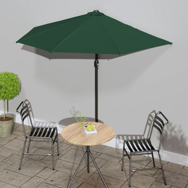 vidaXL Garden Parasol Green Polyester, Aluminum, Steel
