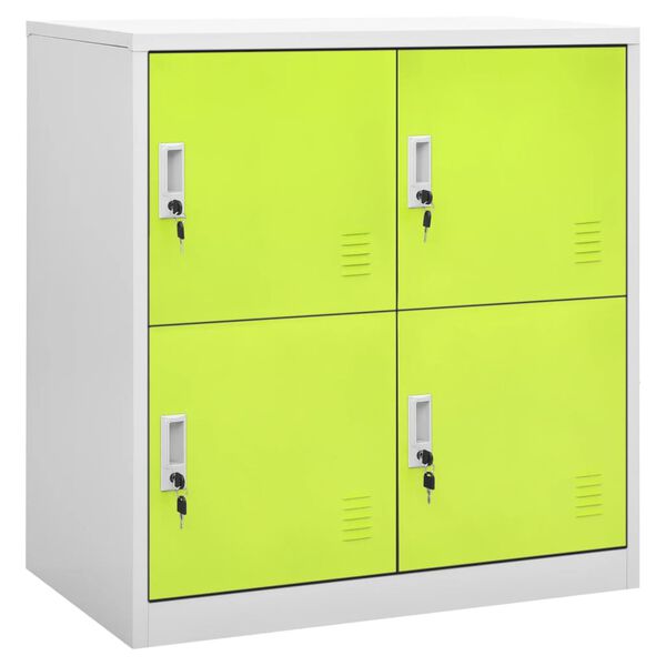 vidaXL Locker Cabinet Light gray and green Steel Medium Locker Cabinet