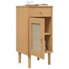 vidaXL Bedside Cabinet Brown Solid Pine Wood Medium Bedside Cabinet