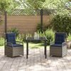 vidaXL Garden Dining Set 3 pcs Gray poly rattan