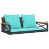 vidaXL Patio Swing Bench Black, Blue