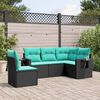 vidaXL Patio Sofa Set Black, Blue