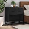 vidaXL Bedside Cabinet Black Engineered wood, Metal Medium