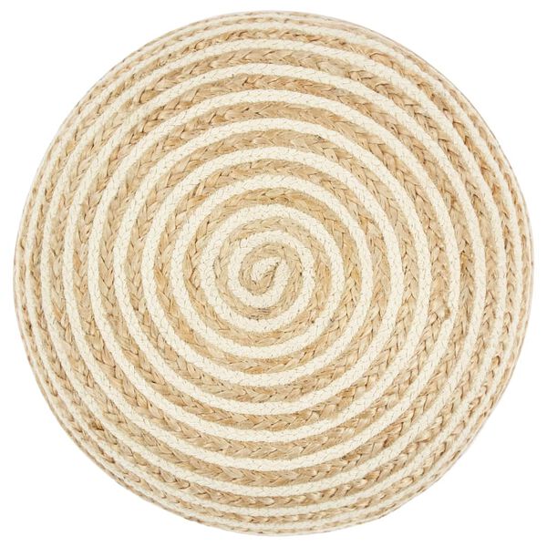 vidaXL Pouffe Natural Jute Jute with EPS foam balls Medium Pouffe