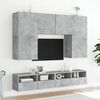 vidaXL TV Wall Unit Concrete Grey Engineered Wood Medium TV Wall Unit